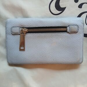 Light Gray Blue Marc Jacobs Wallet Purse with Gold Zipper